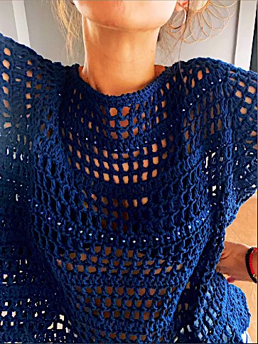 Top de red azul marino